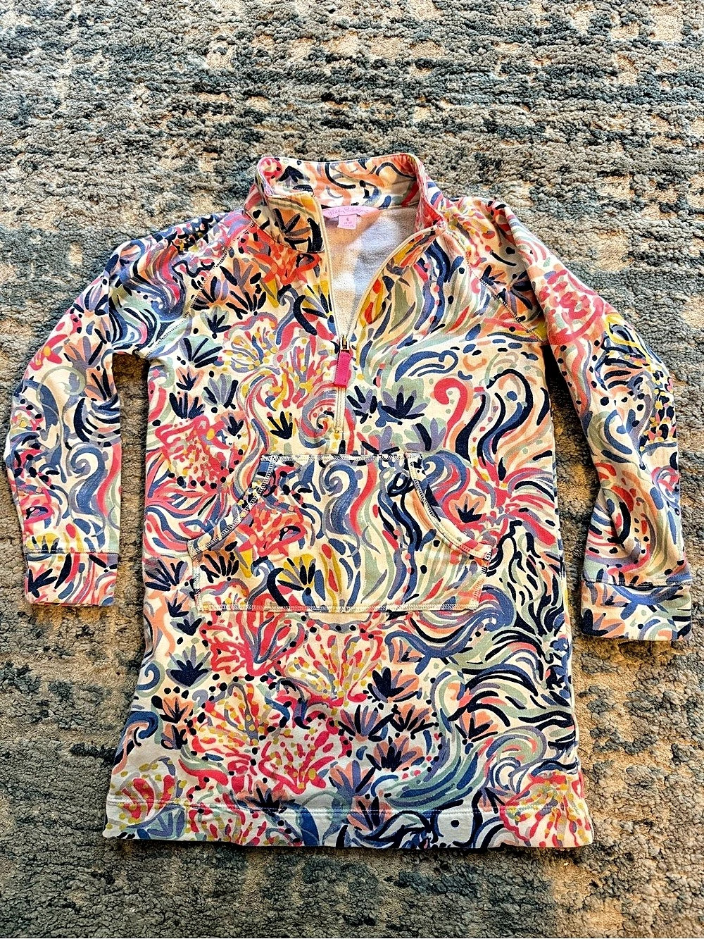 Lilly Pulitzer Girls Little Skipper Popover Girls Small Abstract Print